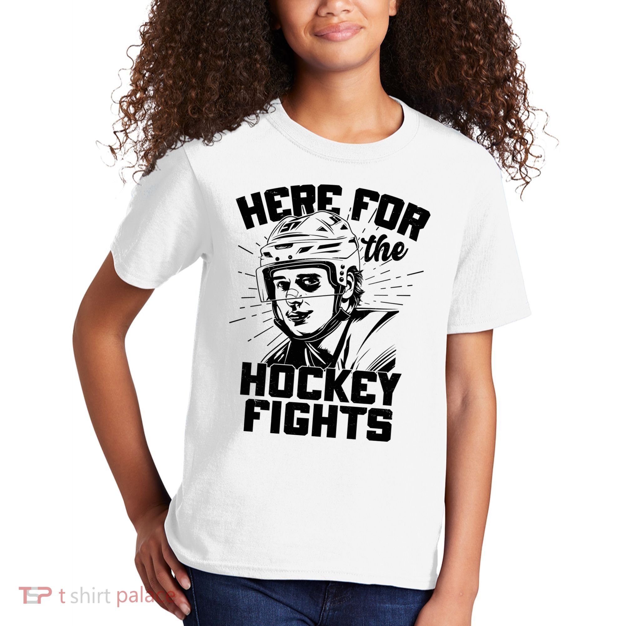 Funny Here For The Hockey Fights Kids T-Shirt