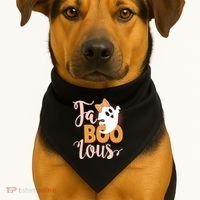 Funny Halloween Fa Boo Lous Ghost USA-Made Doggie Bandana thumb 1