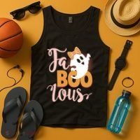 Funny Halloween Fa Boo Lous Ghost Tank Top thumb 4