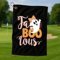 Funny Halloween Fa Boo Lous Ghost Golf Towel thumb 1