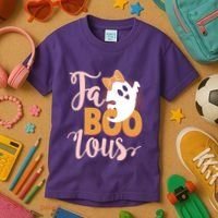 Funny Halloween Fa Boo Lous Ghost Kids T-Shirt thumb 3