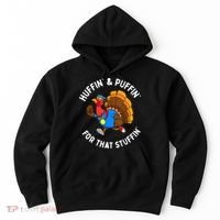 Funny Huffin For That Stuffin Turkey Run Trot Thanksgiving Hoodie thumb 0