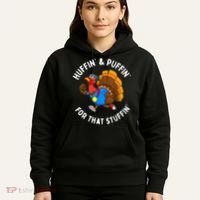 Funny Huffin For That Stuffin Turkey Run Trot Thanksgiving Hoodie thumb 5