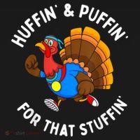 Funny Huffin For That Stuffin Turkey Run Trot Thanksgiving Women's Hoodie thumb 2