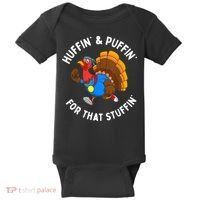 Funny Huffin For That Stuffin Turkey Run Trot Thanksgiving Baby Bodysuit thumb 0
