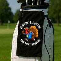 Funny Huffin For That Stuffin Turkey Run Trot Thanksgiving Golf Towel thumb 2