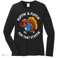 Funny Huffin For That Stuffin Turkey Run Trot Thanksgiving Women's Long Sleeve Shirt thumb 0