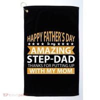 Funny Happy Father's Day To My Amazing StepDad Golf Towel thumb 0