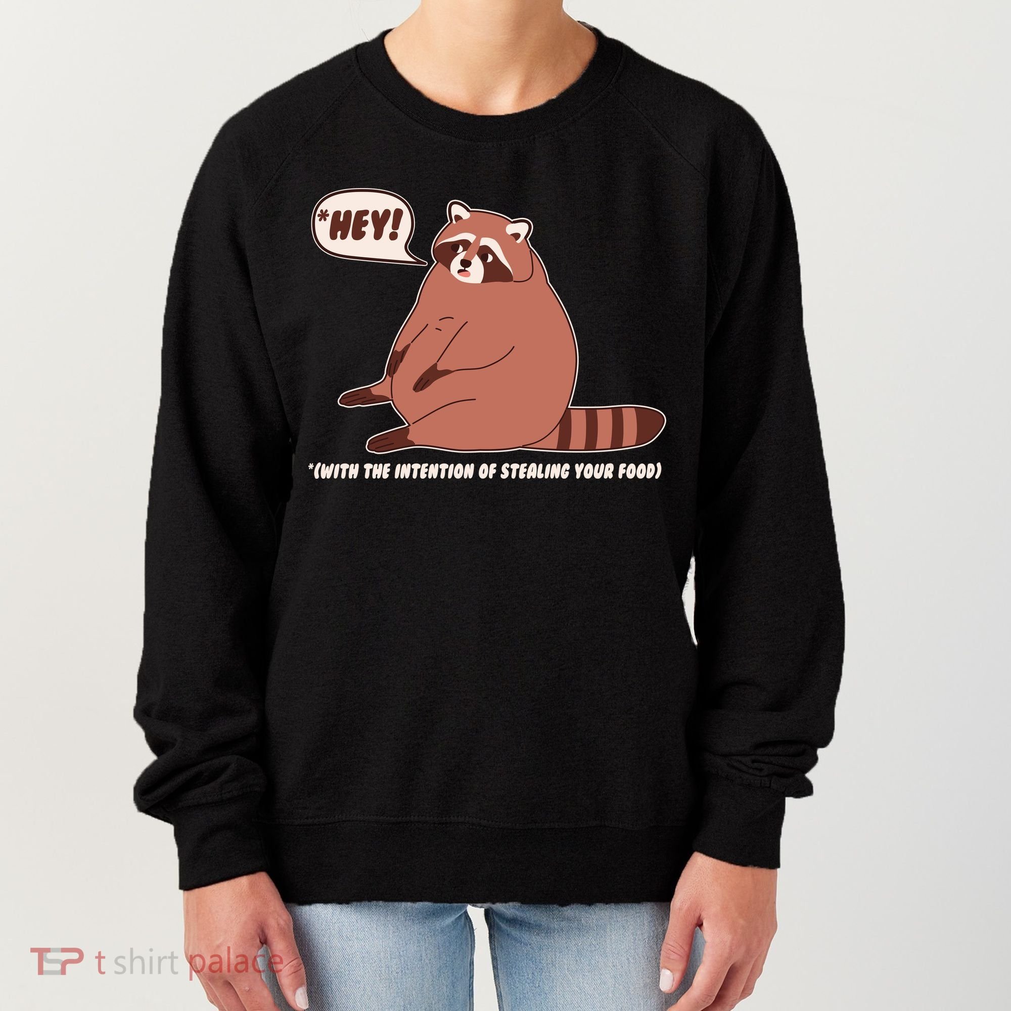 Funny Hey Fat Raccoon Stealing Your Food Women's Sweatshirt