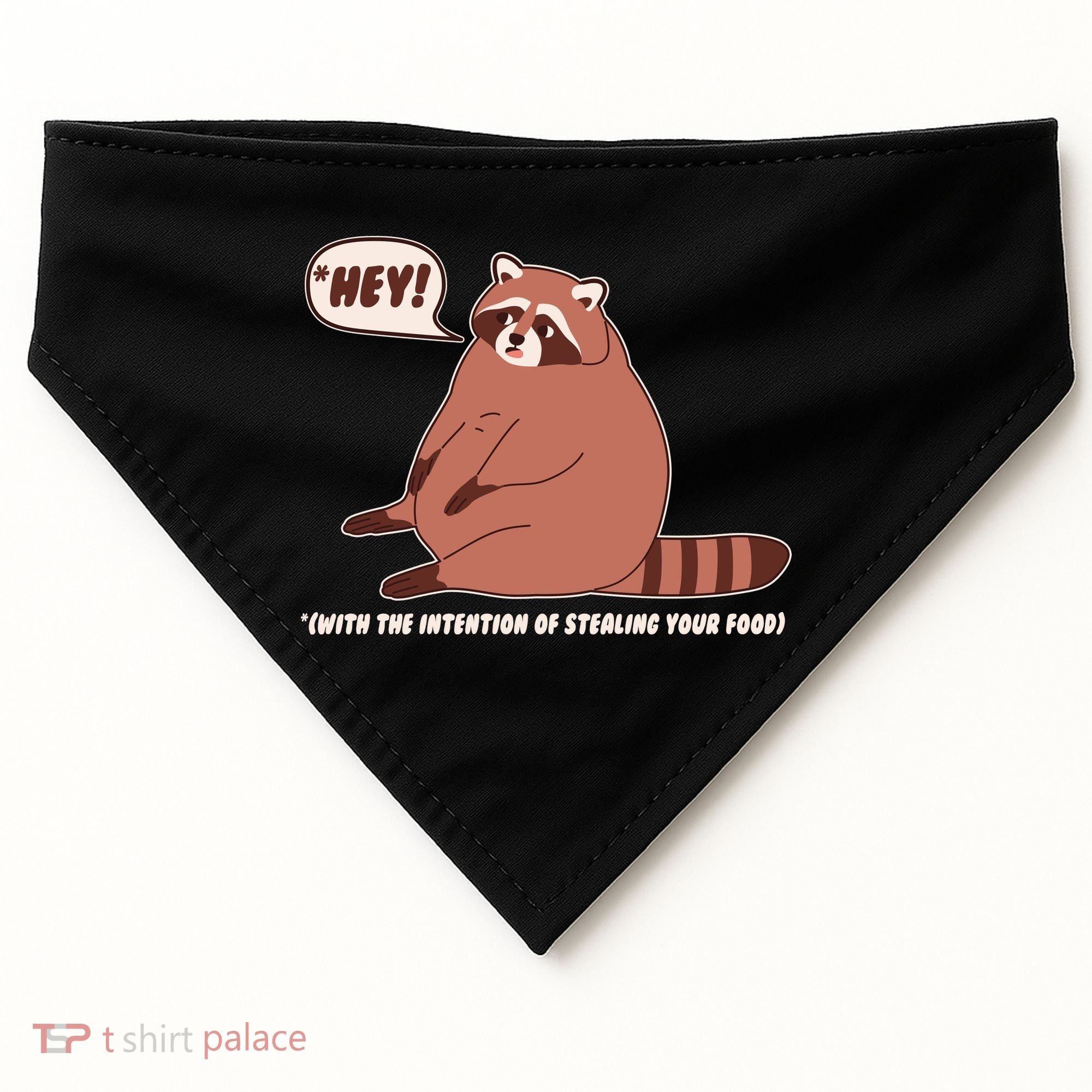 Funny Hey Fat Raccoon Stealing Your Food USA-Made Doggie Bandana