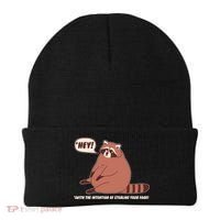 Funny Hey Fat Raccoon Stealing Your Food Beanie thumb 0