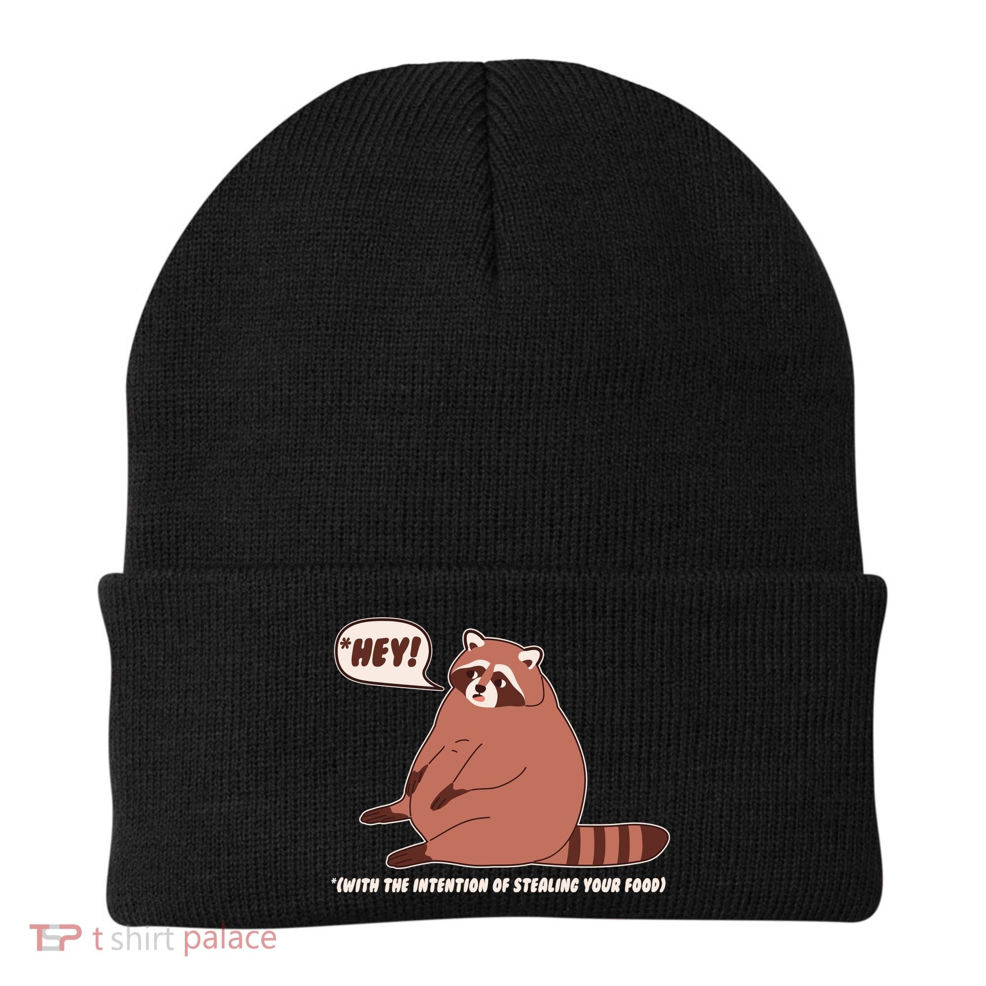 Funny Hey Fat Raccoon Stealing Your Food Beanie