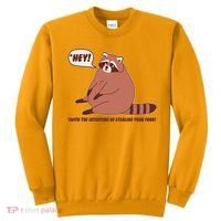 Funny Hey Fat Raccoon Stealing Your Food Sweatshirt thumb 0