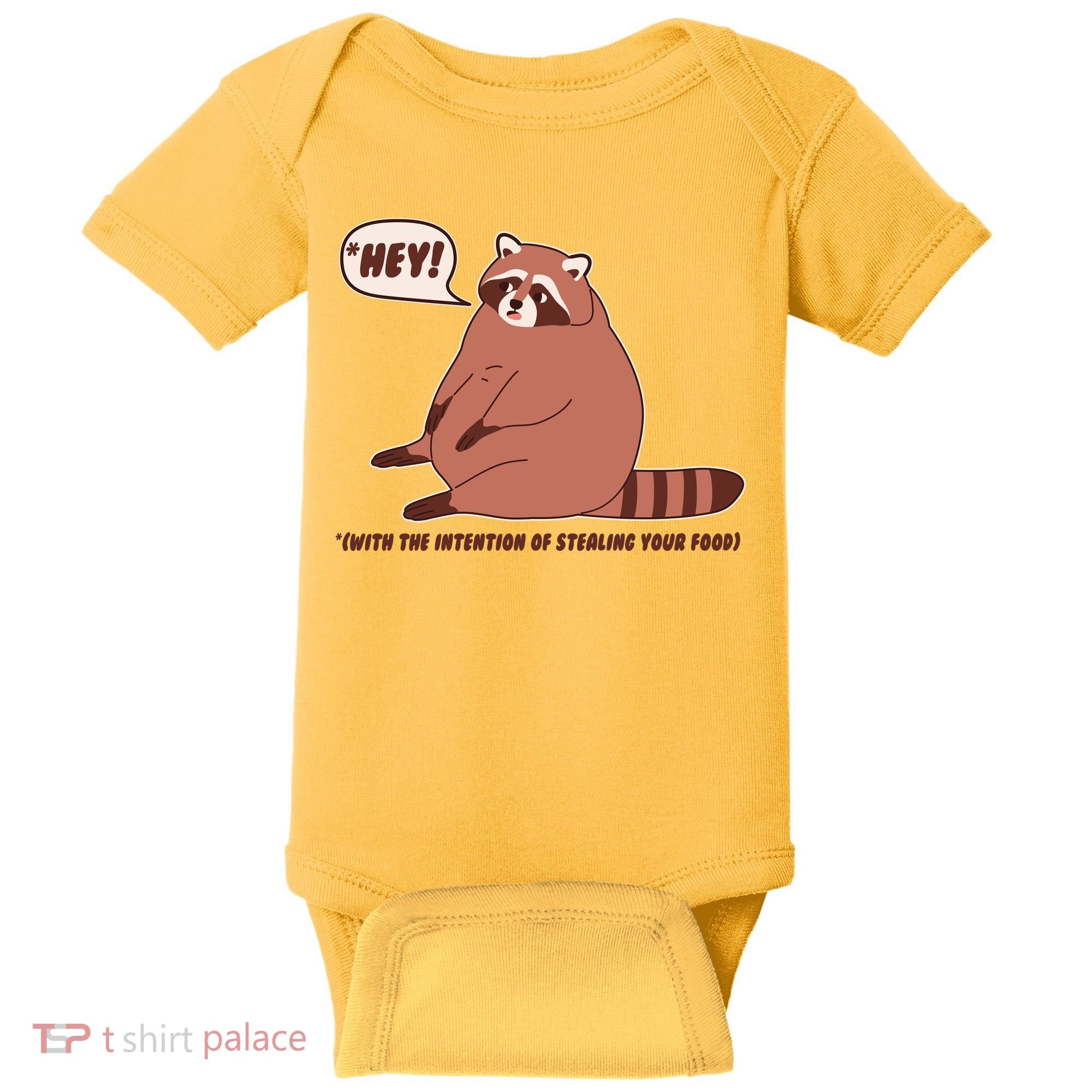 Funny Hey Fat Raccoon Stealing Your Food Baby Bodysuit