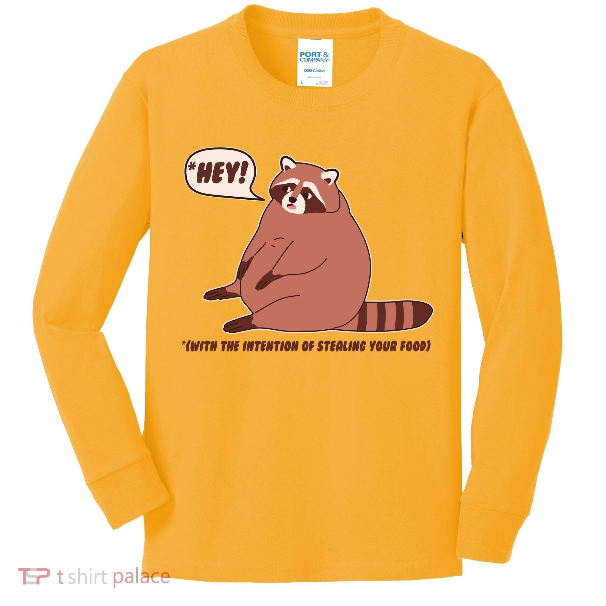 Funny Hey Fat Raccoon Stealing Your Food Kids Long Sleeve Shirt