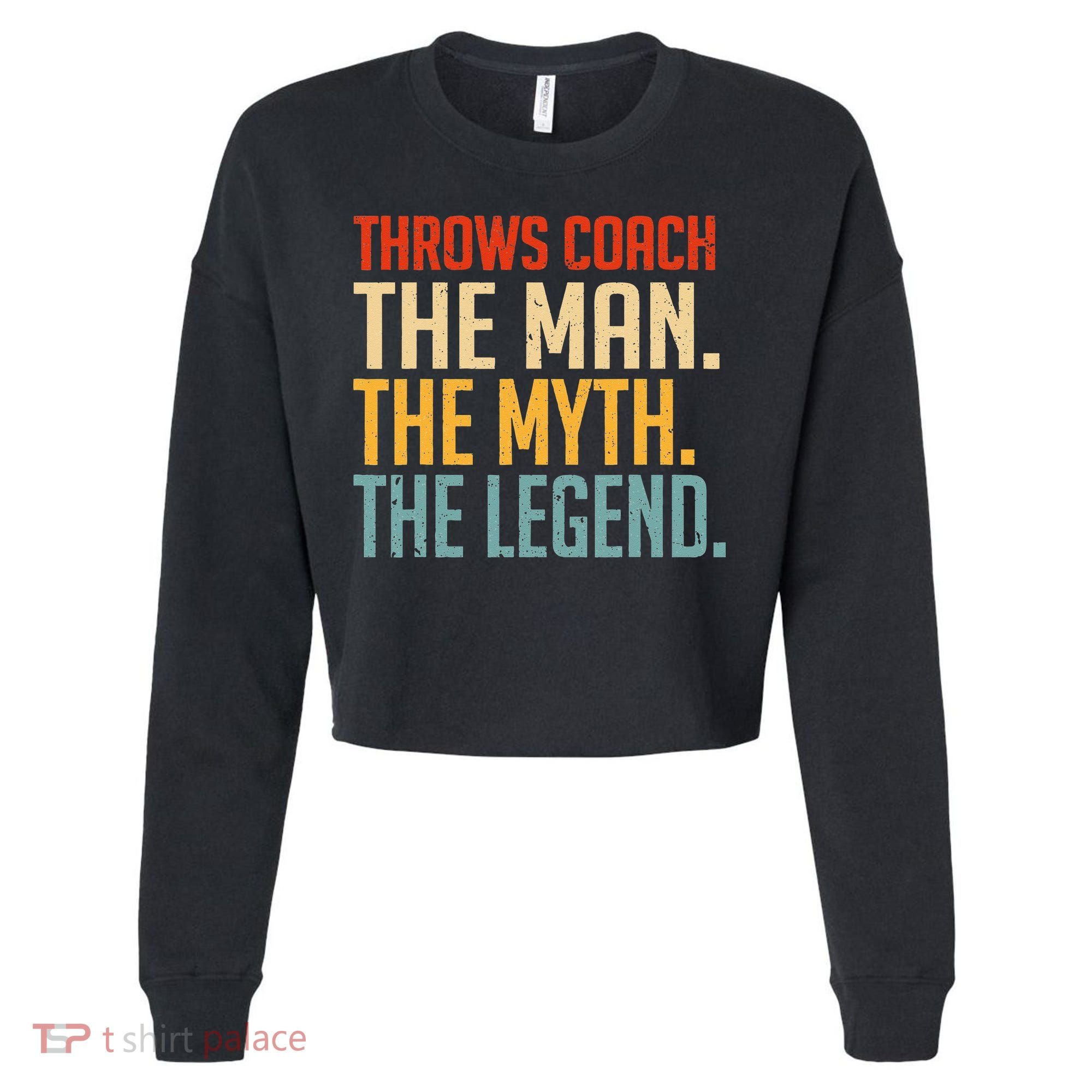 Fun Hilarious Funny Track & Field Throwing Throws Coach Cropped Pullover Crew
