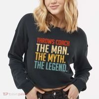 Fun Hilarious Funny Track & Field Throwing Throws Coach Cropped Pullover Crew thumb 2