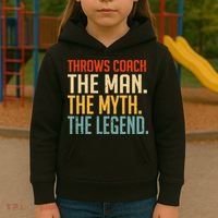 Fun Hilarious Funny Track & Field Throwing Throws Coach Kids Hoodie thumb 3