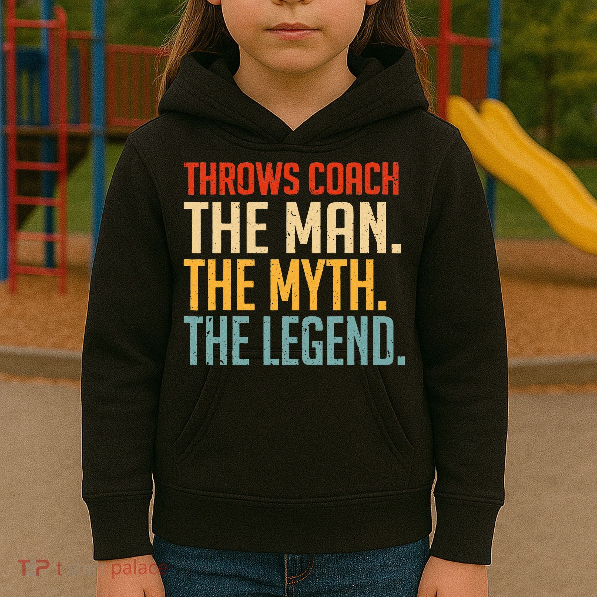 Fun Hilarious Funny Track & Field Throwing Throws Coach Kids Hoodie