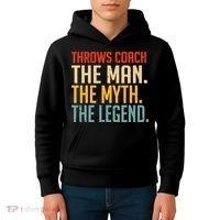 Fun Hilarious Funny Track & Field Throwing Throws Coach Kids Hoodie thumb 4