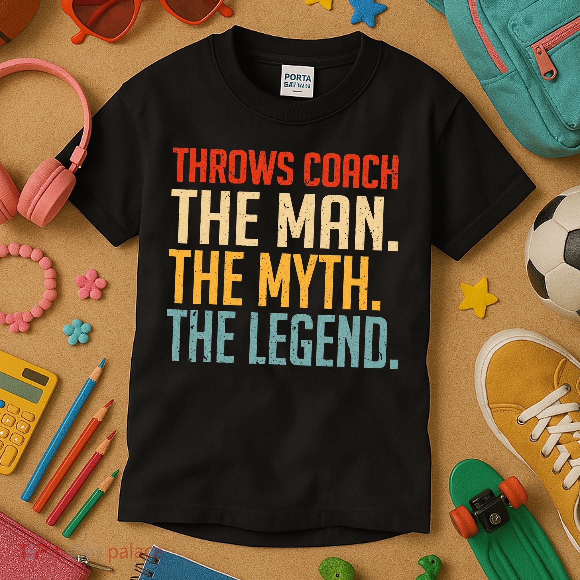 Fun Hilarious Funny Track & Field Throwing Throws Coach Kids T-Shirt