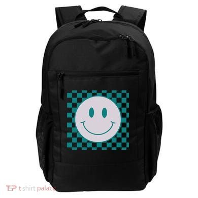Funny Happy Face Checkered Pattern Smile Face Meme Backpack