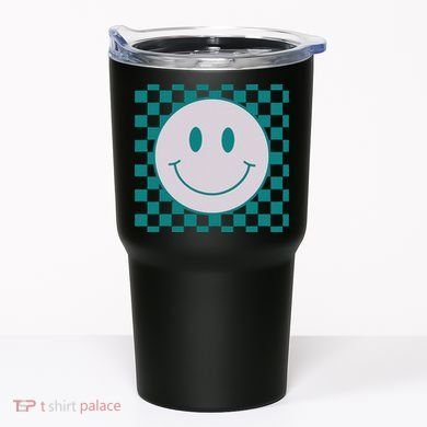 Funny Happy Face Checkered Pattern Smile Face Meme Tumbler