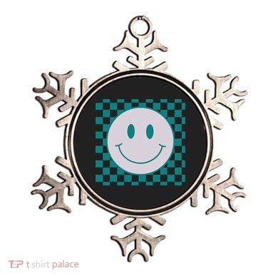 Funny Happy Face Checkered Pattern Smile Face Meme Ornament