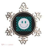 Funny Happy Face Checkered Pattern Smile Face Meme Ornament thumb 0
