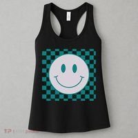 Funny Happy Face Checkered Pattern Smile Face Meme Women's Tank Top thumb 3