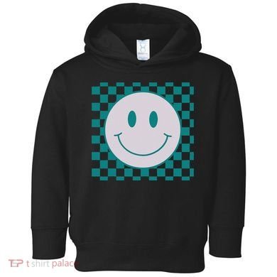 Funny Happy Face Checkered Pattern Smile Face Meme Toddler Hoodie