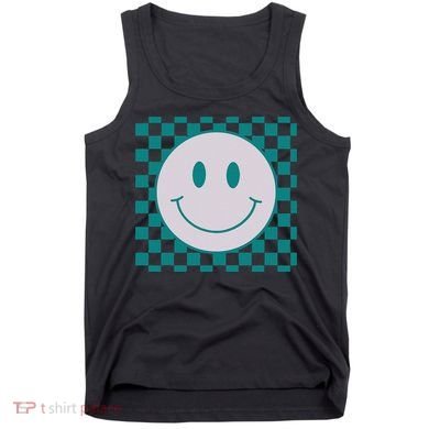 Funny Happy Face Checkered Pattern Smile Face Meme Tank Top
