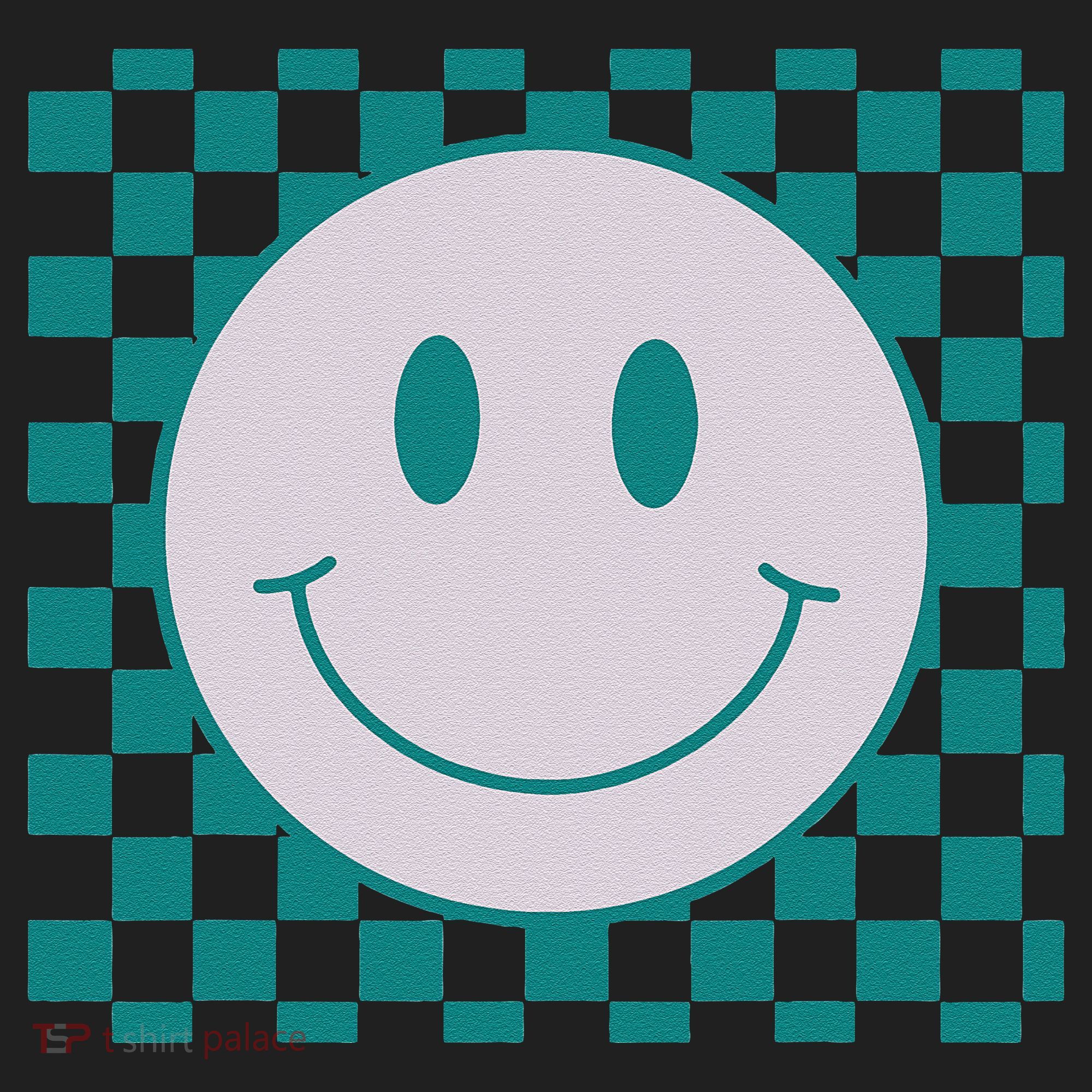 Funny Happy Face Checkered Pattern Smile Face Meme Golf Towel