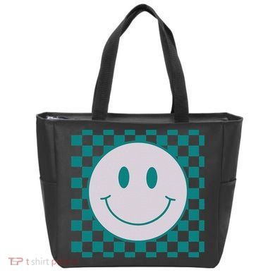 Funny Happy Face Checkered Pattern Smile Face Meme Bag