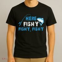 Funny Here Fishy Fishy Fishy Shirt Fish Hunting Fishing Fishrod Fisherman T-Shirt thumb 3