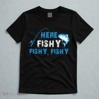 Funny Here Fishy Fishy Fishy Shirt Fish Hunting Fishing Fishrod Fisherman T-Shirt thumb 5