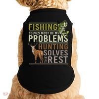 Funny Hunting Fishing Solves Most Of My Problems Gift Doggie Tank thumb 0