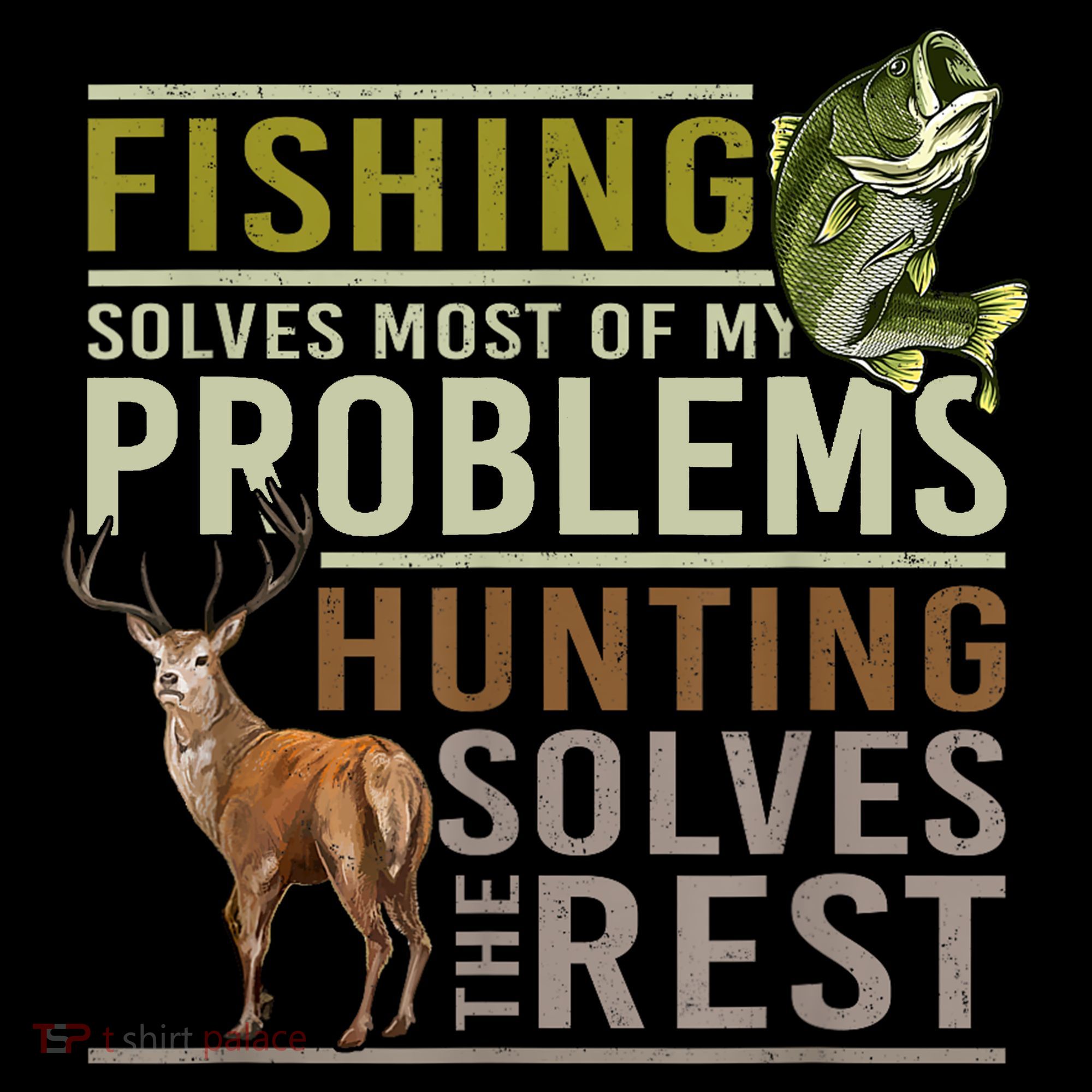 Funny Hunting Fishing Solves Most Of My Problems Gift Coffee Mug