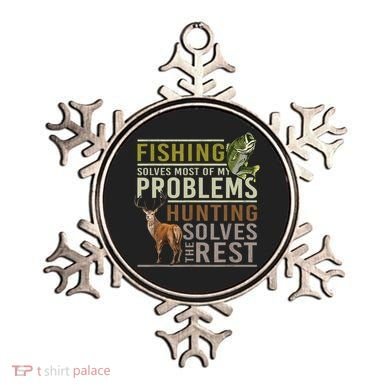 Funny Hunting Fishing Solves Most Of My Problems Gift Ornament