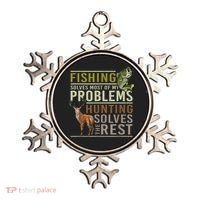 Funny Hunting Fishing Solves Most Of My Problems Gift Ornament thumb 0