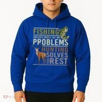 Funny Hunting Fishing Solves Most Of My Problems Gift Hoodie thumb 2