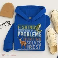 Funny Hunting Fishing Solves Most Of My Problems Gift Hoodie thumb 4