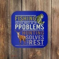 Funny Hunting Fishing Solves Most Of My Problems Gift Coaster thumb 0