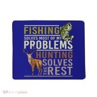 Funny Hunting Fishing Solves Most Of My Problems Gift Mousepad thumb 0