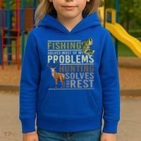Funny Hunting Fishing Solves Most Of My Problems Gift Kids Hoodie thumb 3