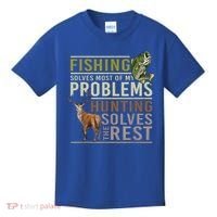 Funny Hunting Fishing Solves Most Of My Problems Gift Kids T-Shirt thumb 0