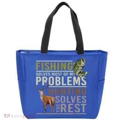 Funny Hunting Fishing Solves Most Of My Problems Gift Tote Bag