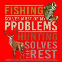 Funny Hunting Fishing Solves Most Of My Problems Gift Santa Hat thumb 1