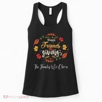 Funny Happy Friendsgiving Turkey Friends Giving Women's Tank Top thumb 0