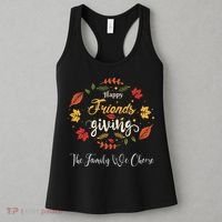 Funny Happy Friendsgiving Turkey Friends Giving Women's Tank Top thumb 3